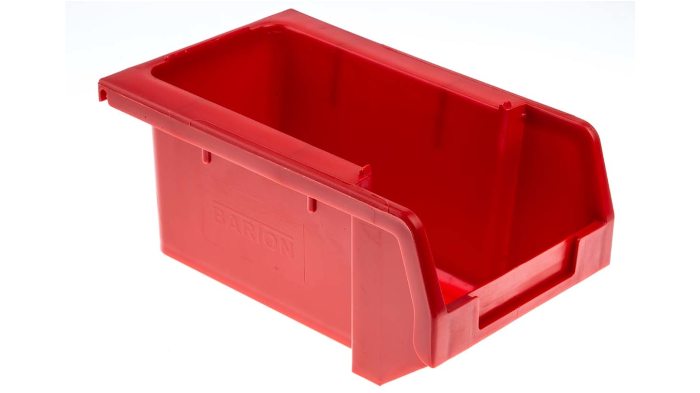 RS PRO PP Storage Bin, 80mm x 109mm, Red