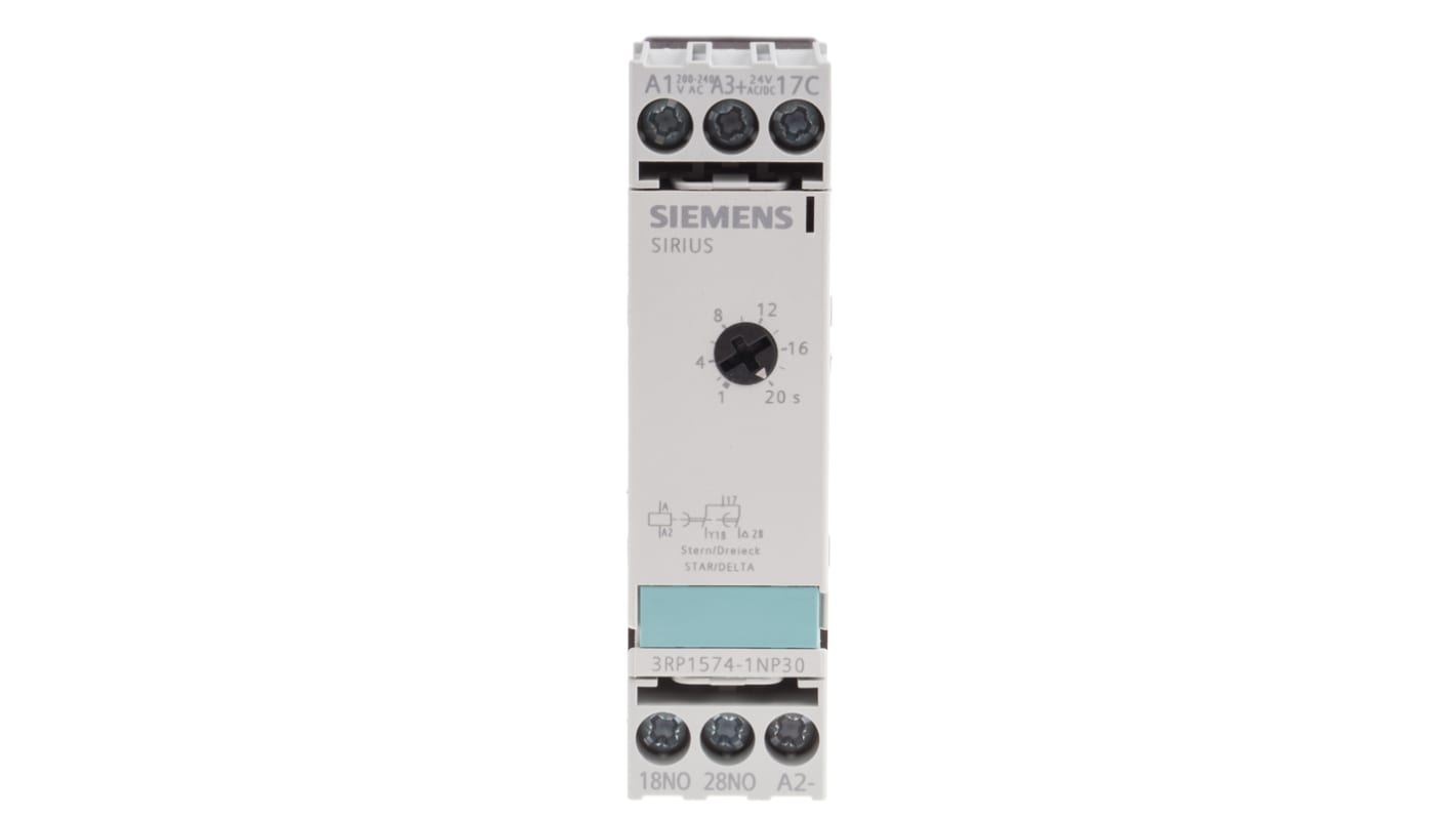 Siemens Timer Relay, 200 → 240V, 2-Contact, 1 → 20s, 1-Function, SPDT