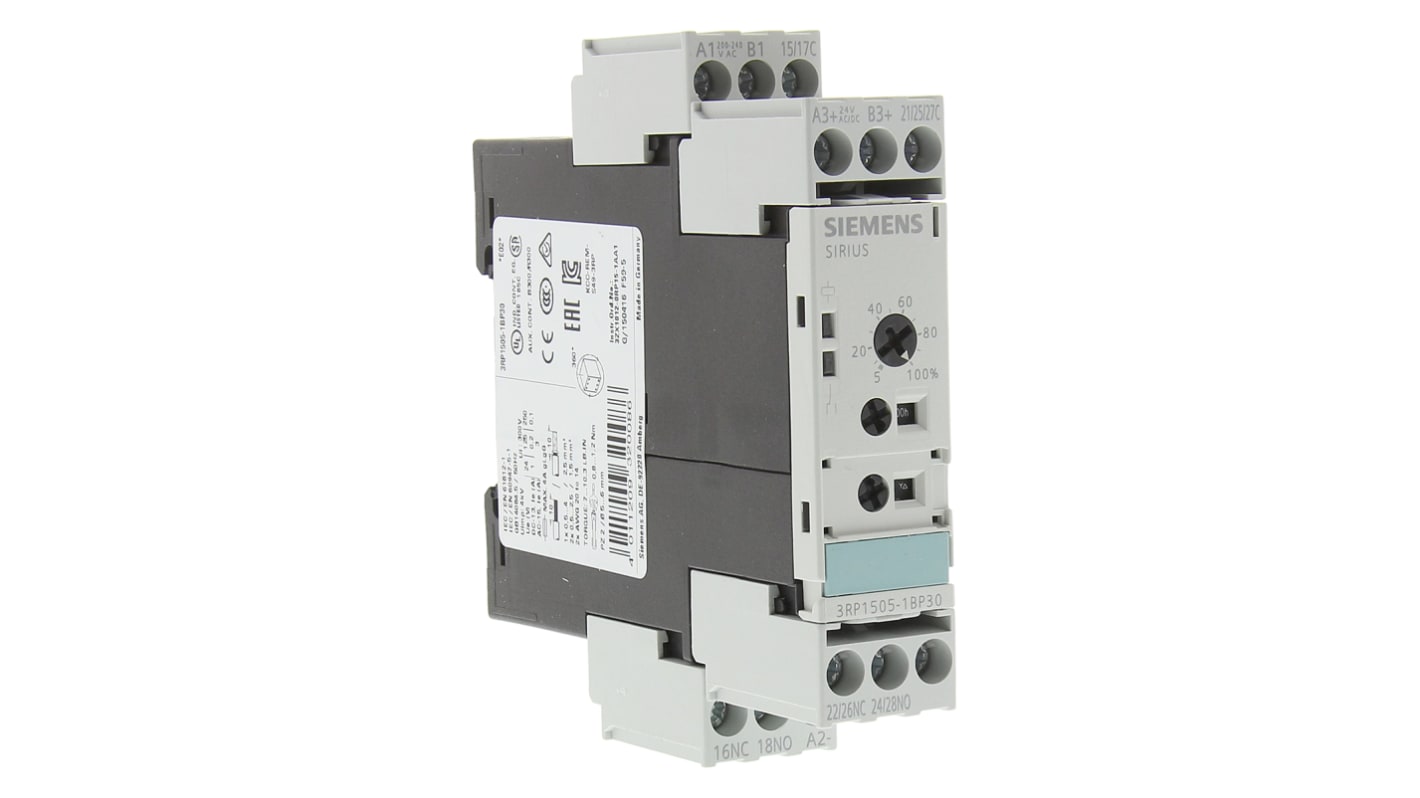 Siemens Timer Relay, 200 → 240 V ac, 24 V ac, 24V dc, 0.5 → 10s, DPDT