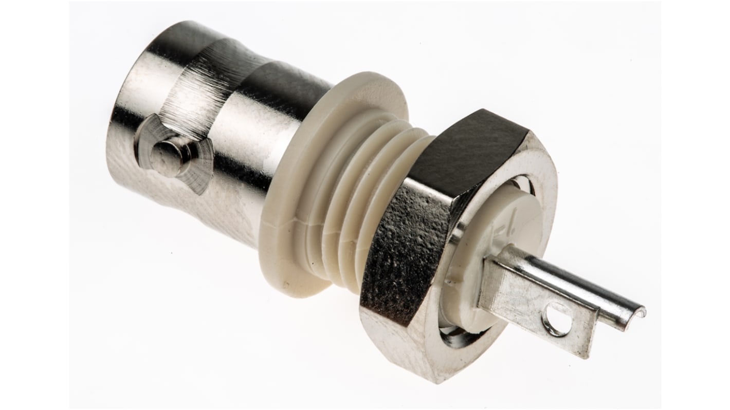 TE Connectivity Greenpar Series, Jack Panel Mount BNC Connector, 50Ω, Solder Termination, Straight Body