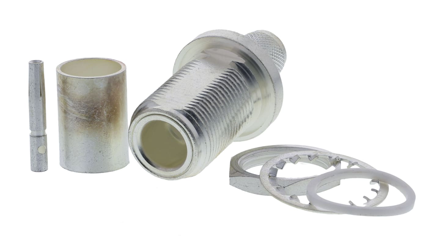 TE Connectivity, Jack Panel Mount N Connector, 50Ω, Crimp Termination, Straight Body
