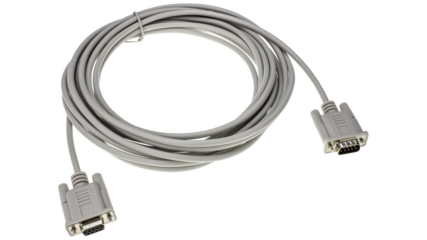 Roline Serielles Kabel / 9-polig, D-Sub Stecker / 9-polig, D-Sub Buchse, 6m, Grau, RS-232