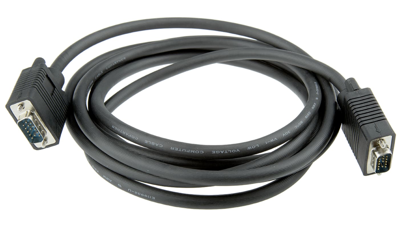 Roline Male VGA to Male VGA Cable, 3m Black