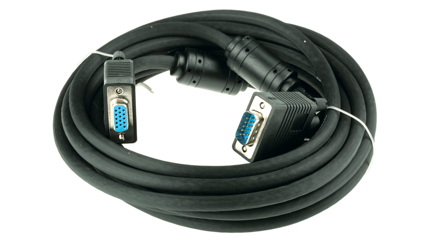Kabel VGA złącze A Męskie złącze B Żeńskie długość 6m Czarny Roline