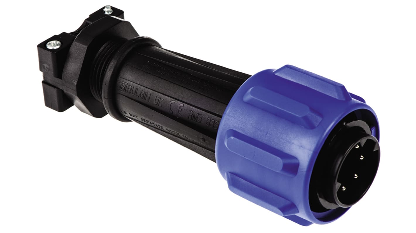 Bulgin Circular Connector, 7 Contacts, Cable Mount, Plug, Male, IP68, Buccaneer 900 Series