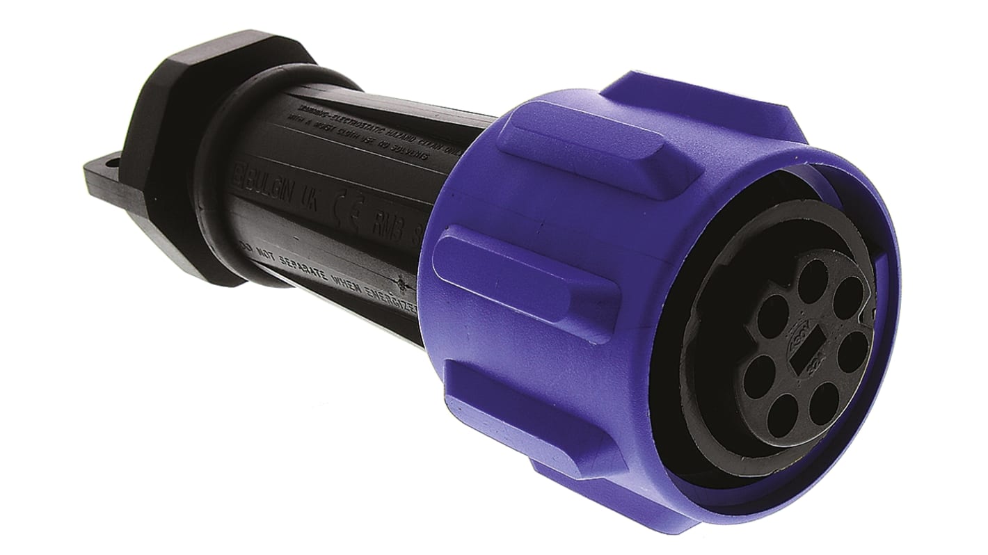Bulgin Circular Connector, 7 Contacts, Cable Mount, Socket, Female, IP68, Buccaneer 900 Series