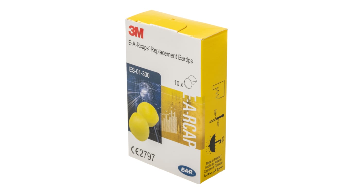 3M E.A.R Flexicap Series Yellow Disposable Band Ear Plugs, 23dB Rated, 10 Pairs