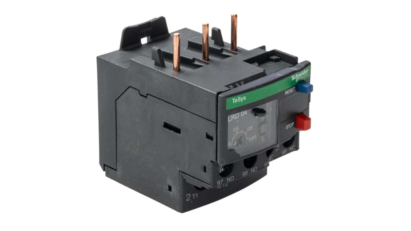 Schneider Electric LRD Overload Relay 1NO + 1NC, 0.4 → 0.63 A F.L.C, 630 mA Contact Rating, 690 V, 3P, TeSys