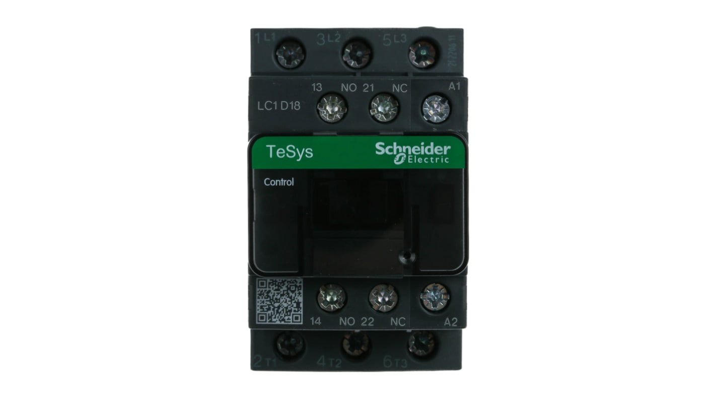 Schneider Electric TeSys D LC1D Kontaktor med 3 slutte Kontakter, 18 A, 230 V ac spole