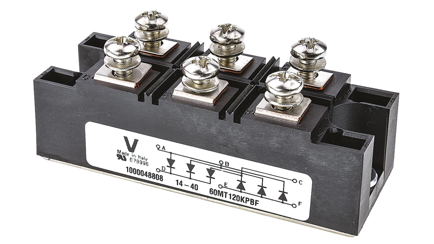 Vishay Bridge Rectifier Module, 60A, 1200V, 3-phase, 6-Pin