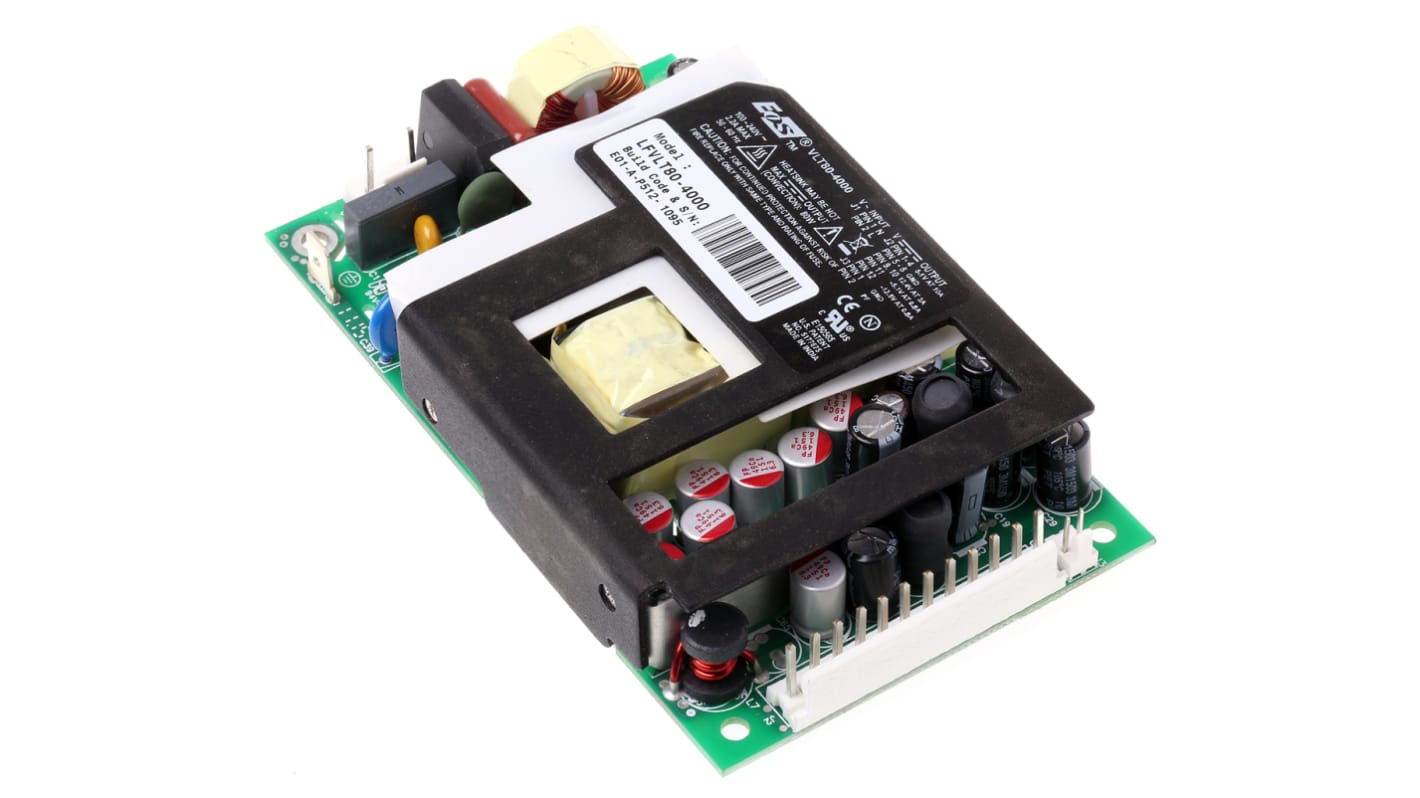 Fuente de alimentación conmutada EOS, ±5 V dc, ±12 V dc, 3 A, 10 A, 800 mA, 80W, 4 salidas, Montaje en panel