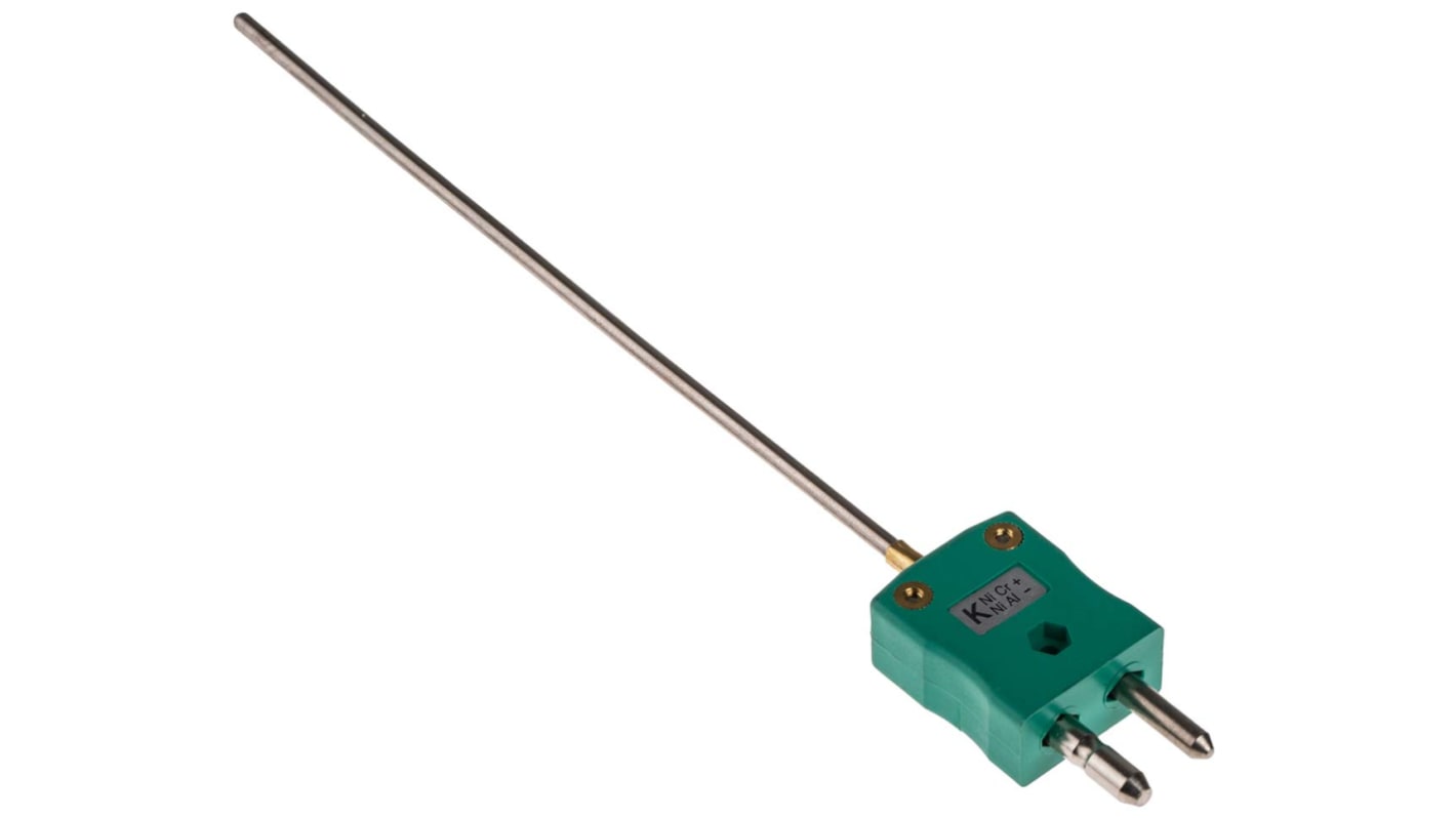 Termopar tipo K RS PRO, Ø sonda 3mm x 150mm, temp. máx +1100°C, conexión Conector macho estándar