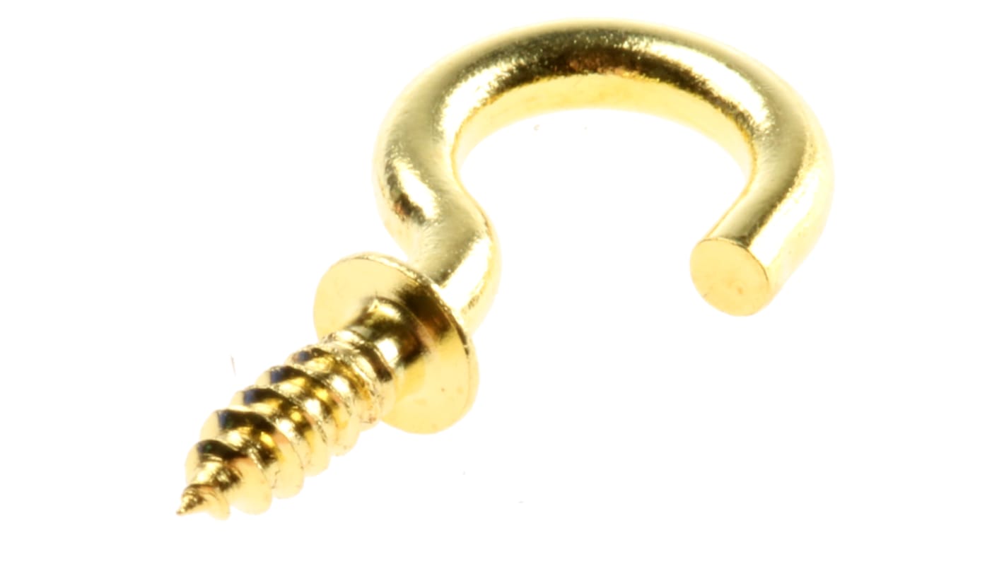 RS PRO Brass, Screw J Hook, 20mm, 6mm