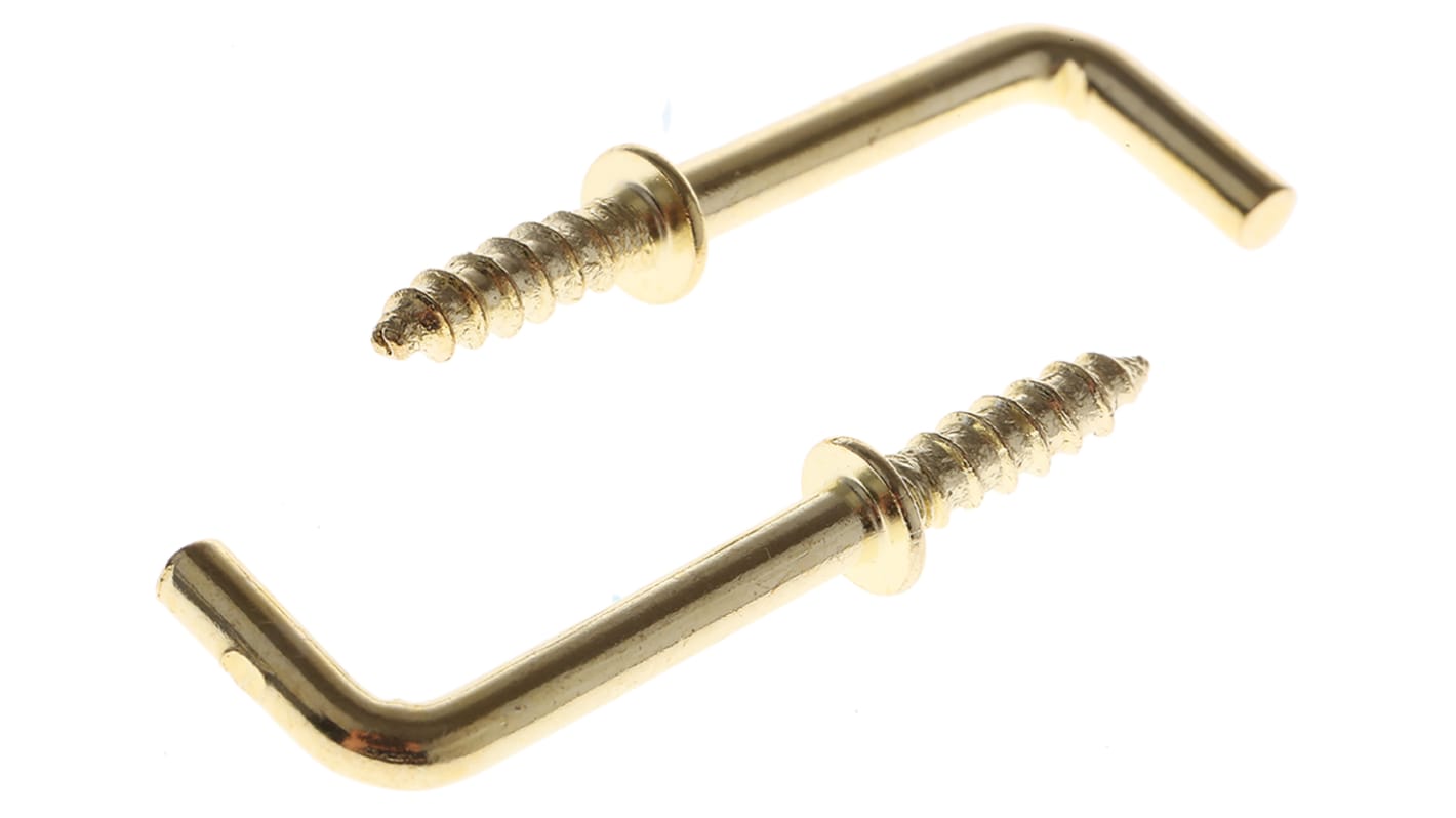 Brass plated shouldered square hook,20mm