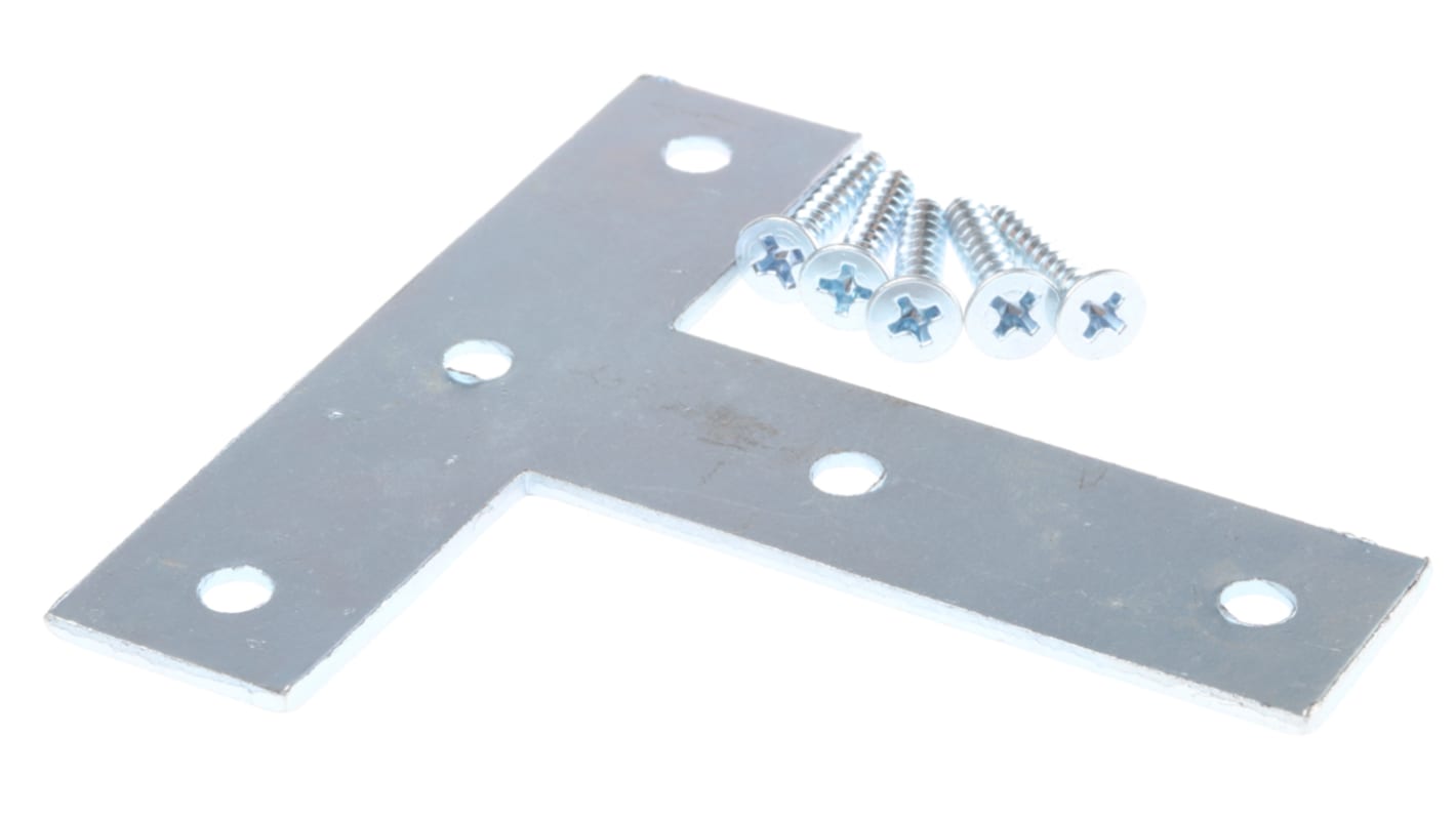 Zinc Plated Steel T Shape Bracket 5 Hole, 75 x 2 mm
