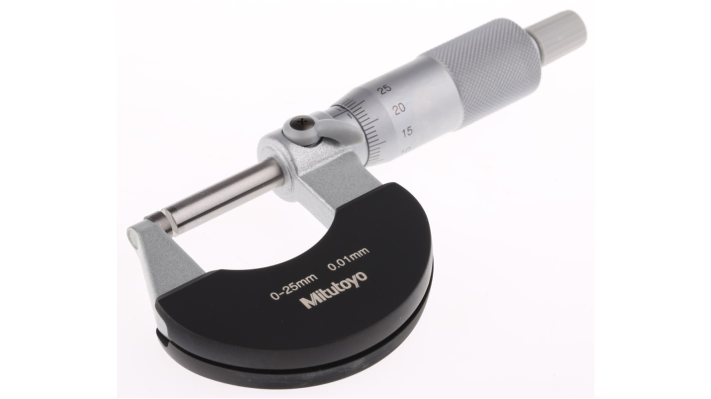 Mitutoyo Mikrometer Außen-Messschraube Metrisch, 0mm bis 25mm / ±0,002 mm, ISO-kalibriert