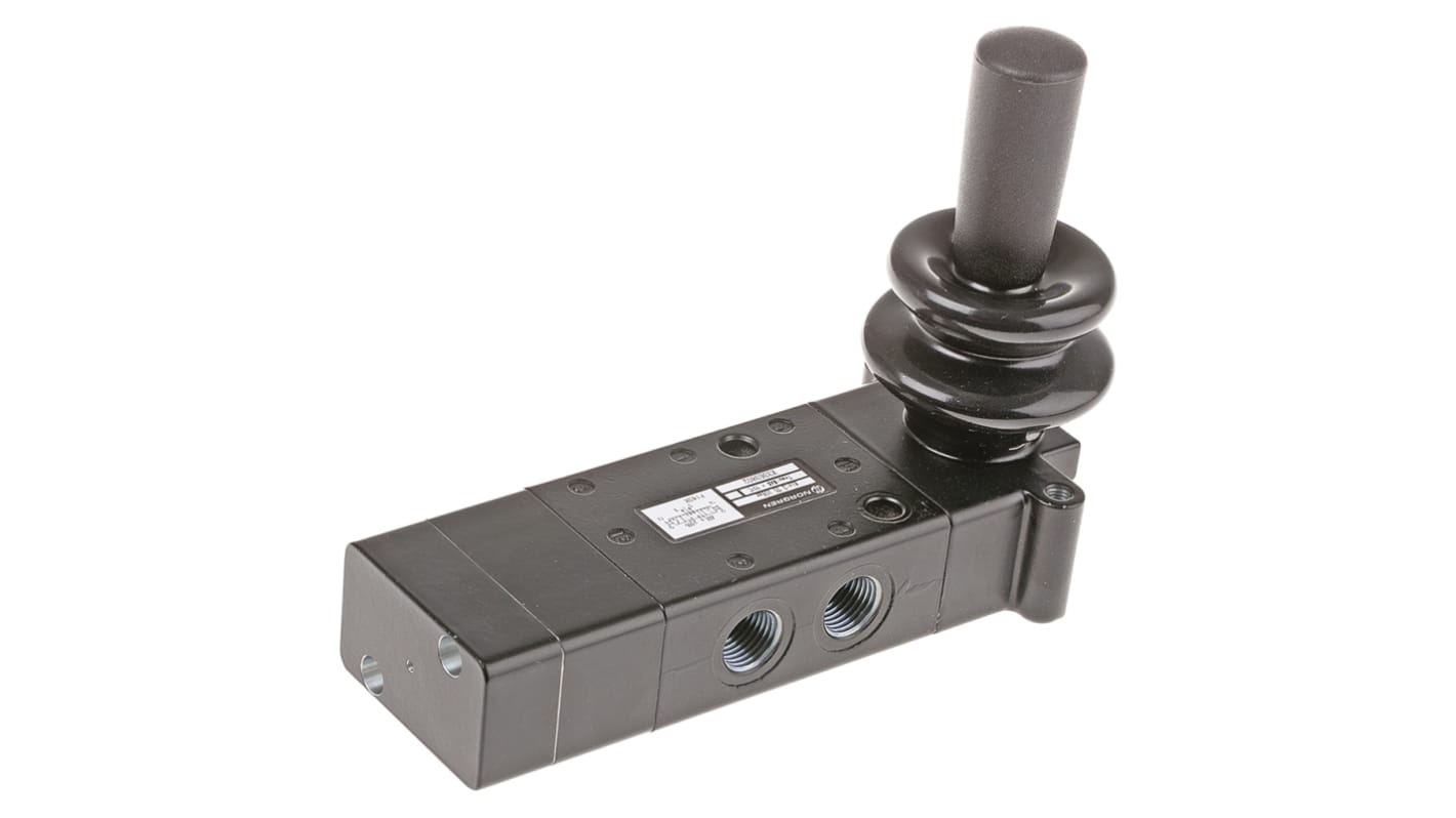 Norgren Manuel styreventil til pneumatik, Arm aktuator, Sort, G 1/4, Zinklegering 1/4tommer G, , -5°C