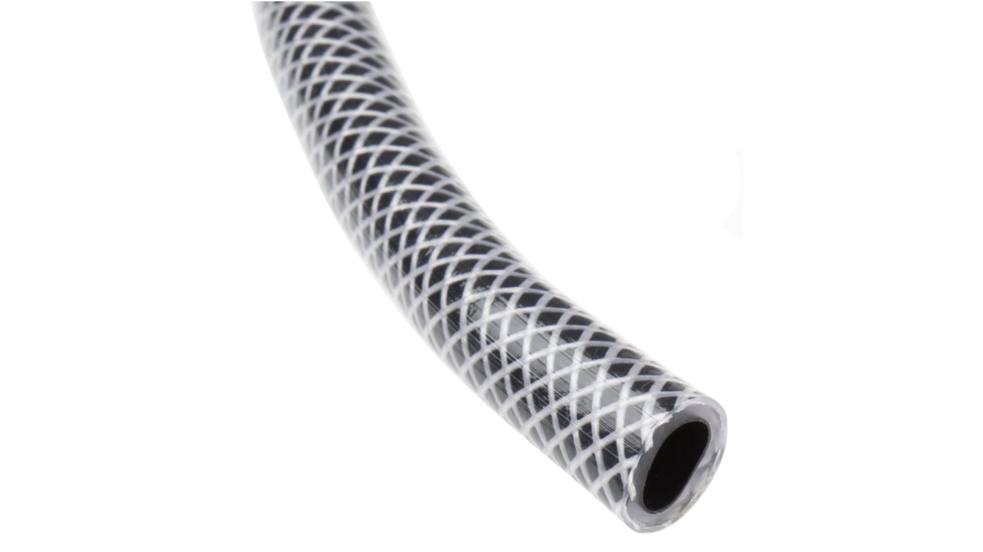 RS PRO PVC, Hose Pipe, 8mm ID, 12mm OD, Black, 30m