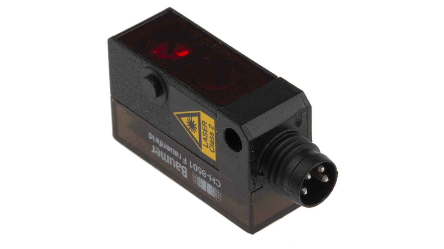 Rs-Online Sensore fotoelettrico Rettangolare Baumer a diffusione rilevamento 22 mm → 130 mm uscita PNP