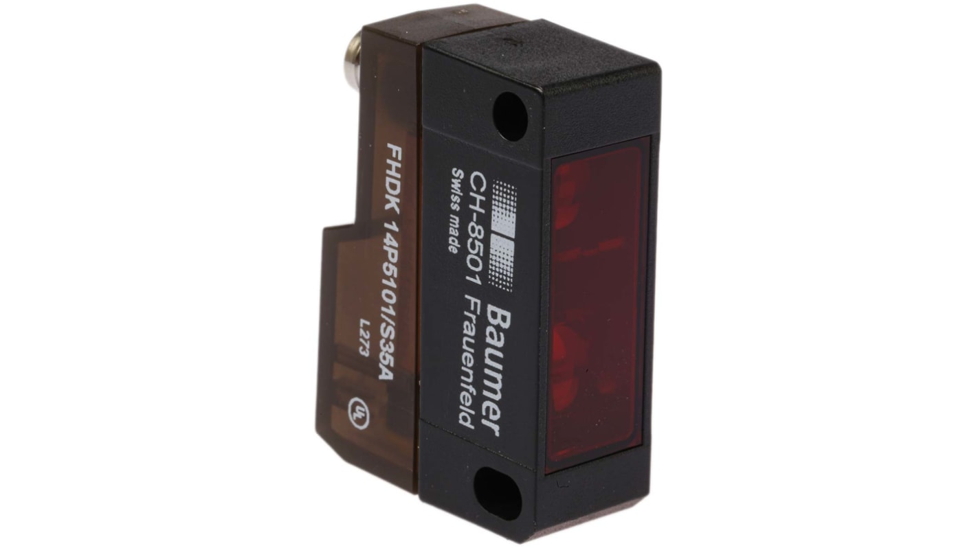 Rs-Online Sensore fotoelettrico Rettangolare Baumer a diffusione rilevamento 20 mm → 350 mm uscita PNP