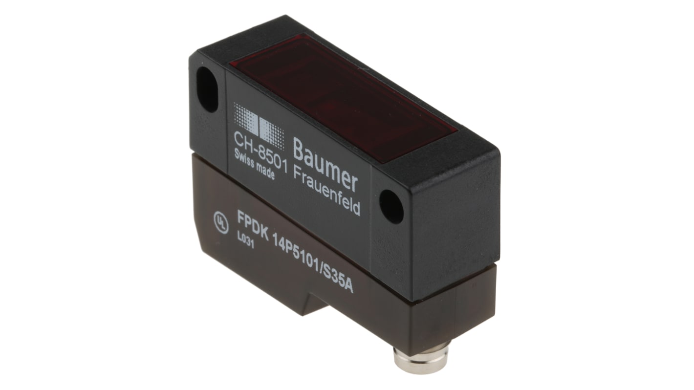 Rs-Online Sensore fotoelettrico Rettangolare Baumer a retroriflessione rilevamento 7.2 m uscita PNP