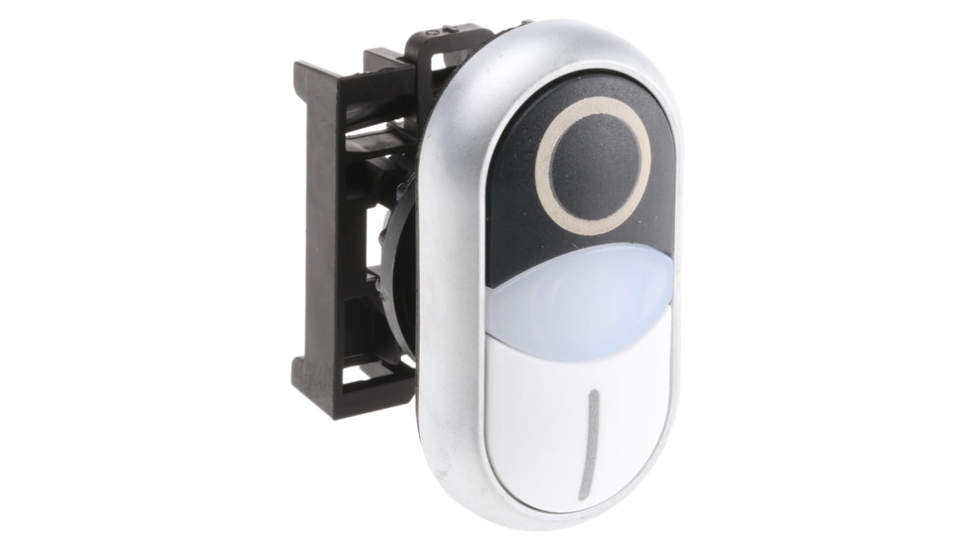 Eaton RMQ Titan M22 Series Black/White Illuminated Momentary Push Button Head, 22mm Cutout, IP66