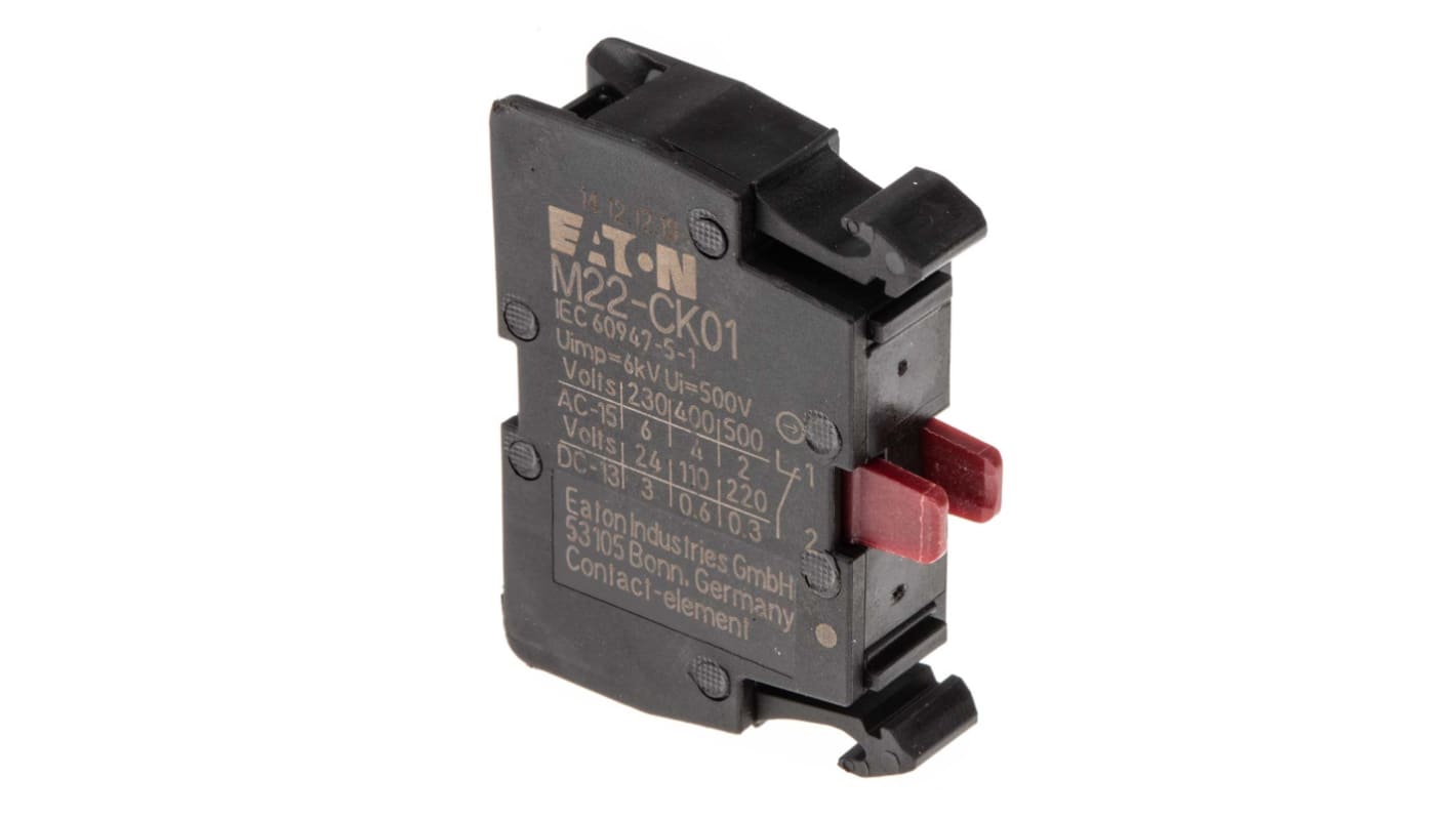 Eaton M22 Series Contact Block for Use with N(S)1(-4) Series, NZM1(-4) Series, PN1(-4) Series, 1NC
