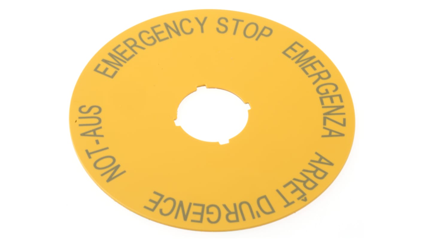 Eaton 标签 标签, "Arrêt d'urgence - Emergency Stop - Emergenza - Not-Aus"文字, 用于RMQ Titan 系列, M22系列