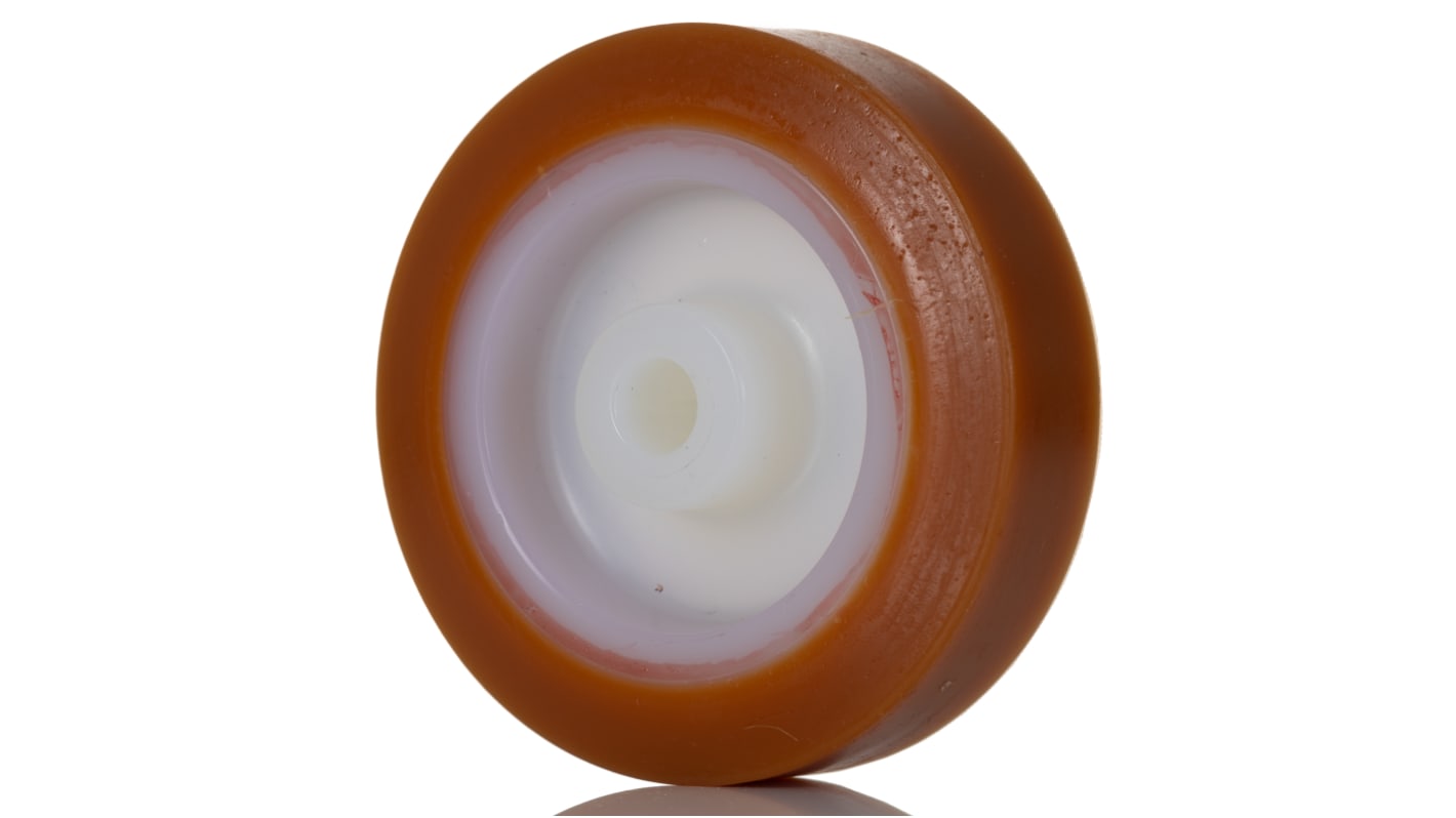 LAG Orange, White Polyurethane Abrasion Resistant, Hygienic, Laceration Resistant, Non-Marking Trolley Wheel, 120kg