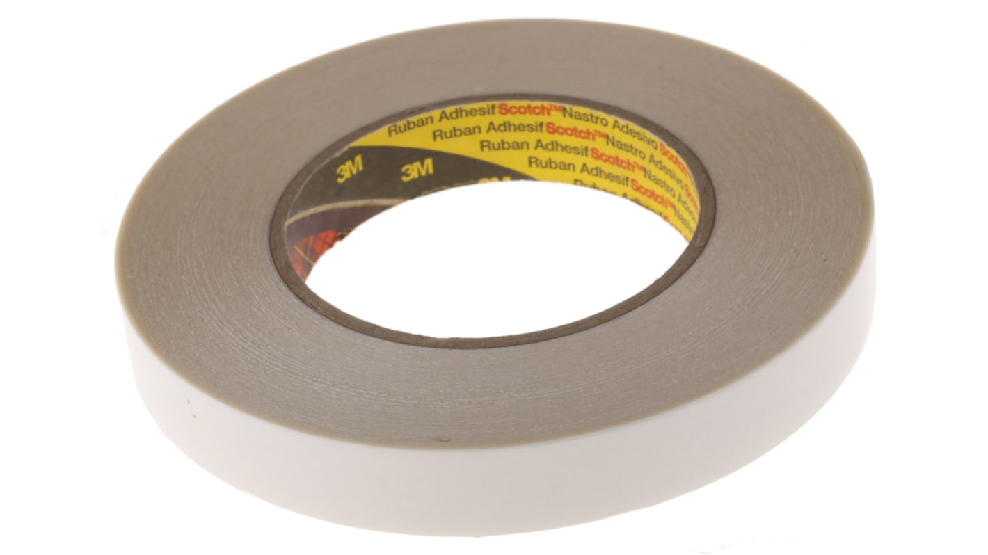 3M 3M 9588 White Double Sided Plastic Tape, 0.14mm Thick, 19 N/cm, PVC Backing, 19mm x 50m