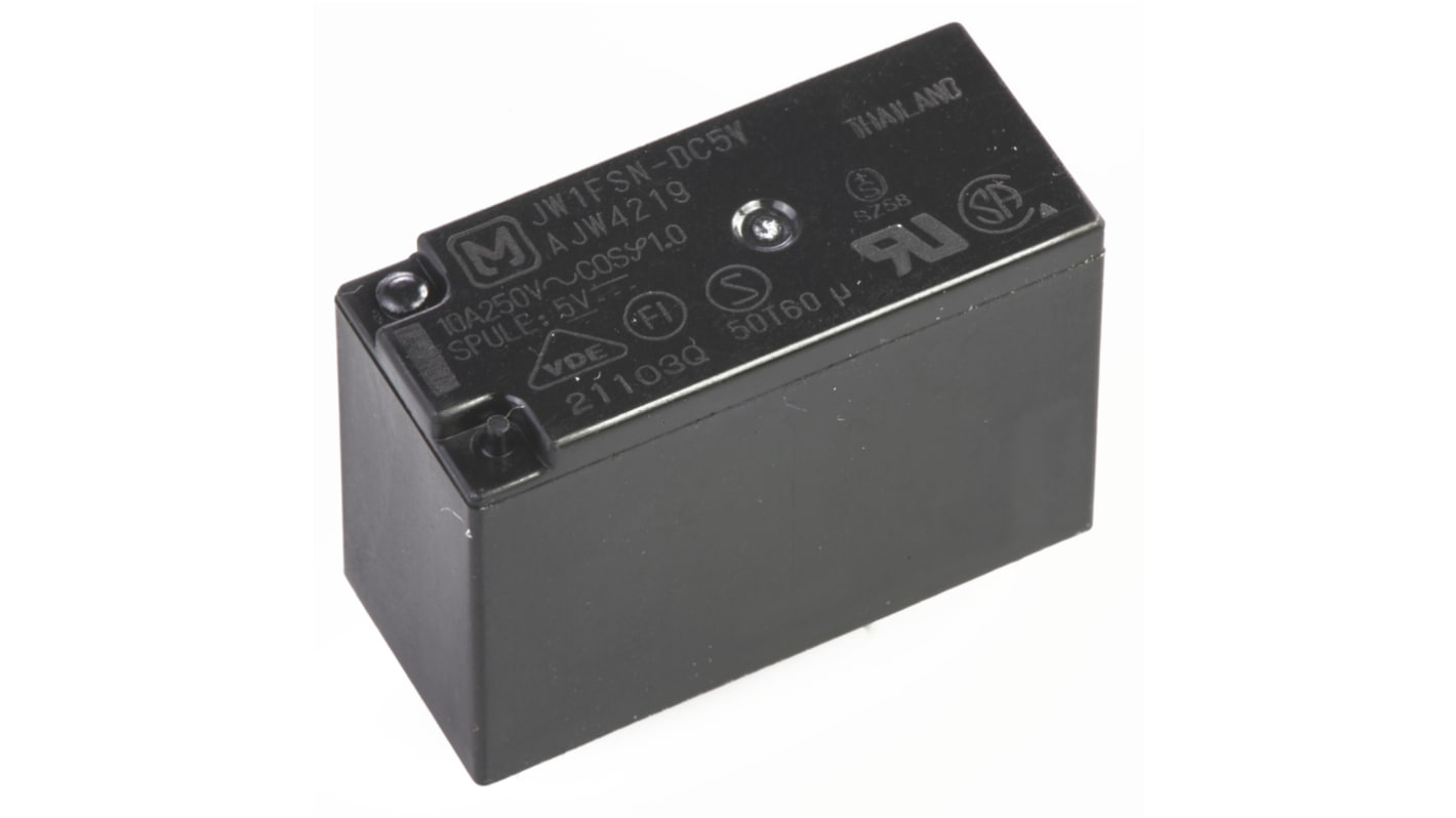 Panasonic PCB Mount Power Relay, 5V dc Coil, SPDT