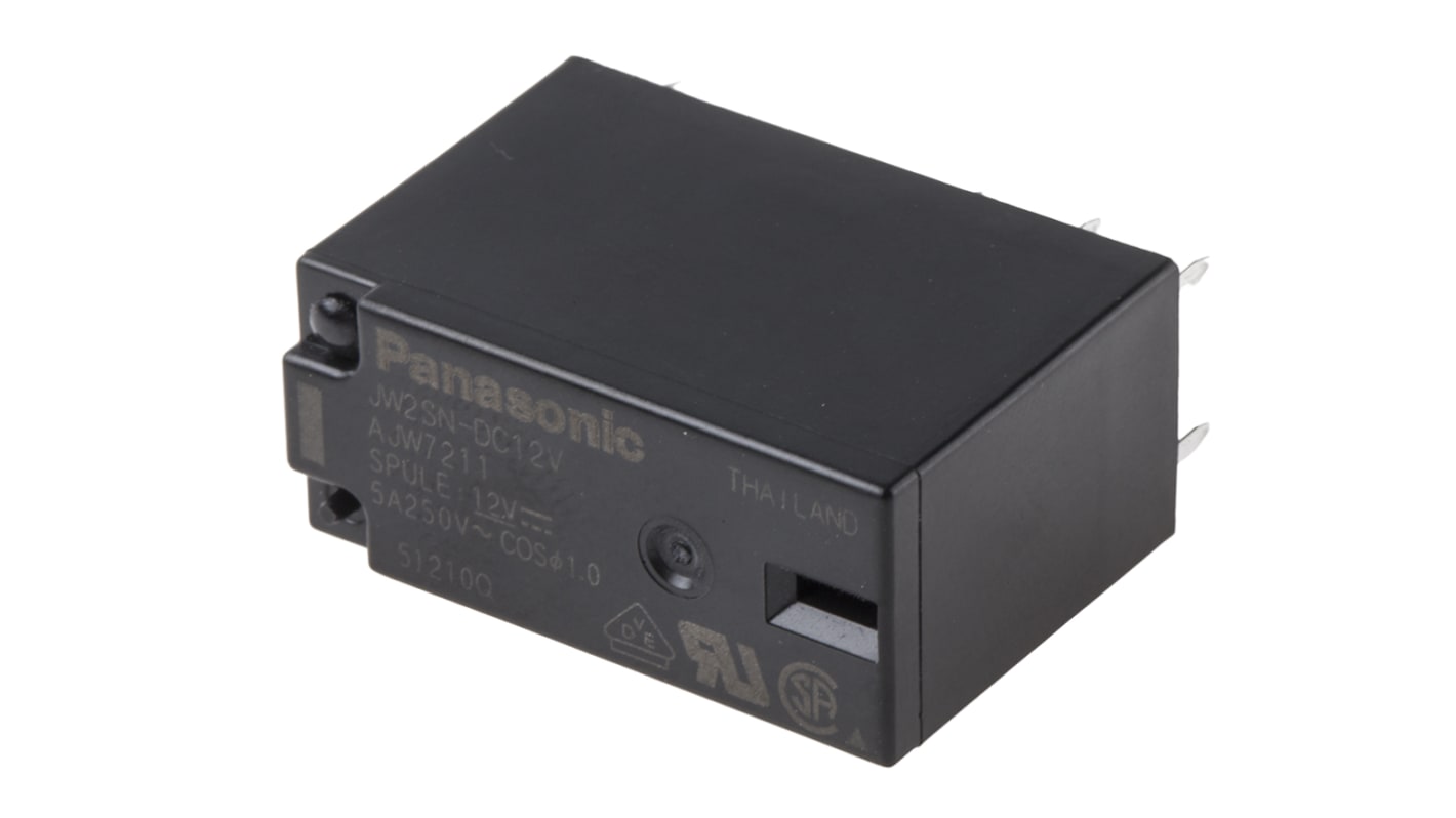 Panasonic PCB Mount Power Relay, 12V dc Coil, DPDT