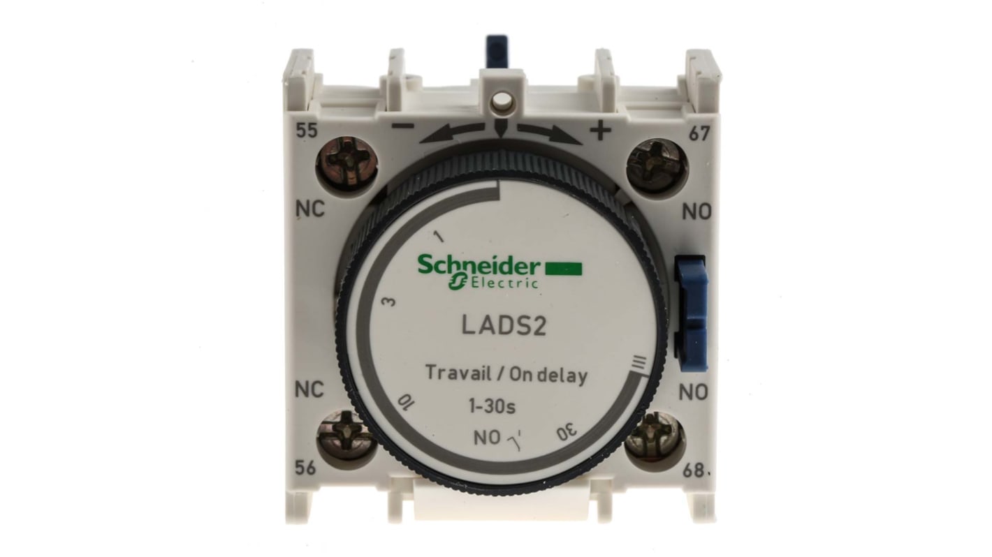 Temporizador neumático Schneider Electric TeSys TeSys D, Retardo ON, 1 → 30s, 1NO + 1NC, 690 V, 10 A, para uso