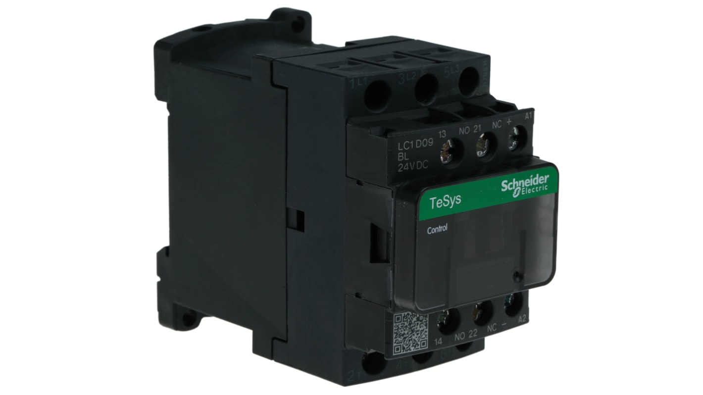 Schneider Electric TeSys D LC1D Contactor, 24 V dc Coil, 3-Pole, 9 A, 4 kW, 3NO, 690 V ac