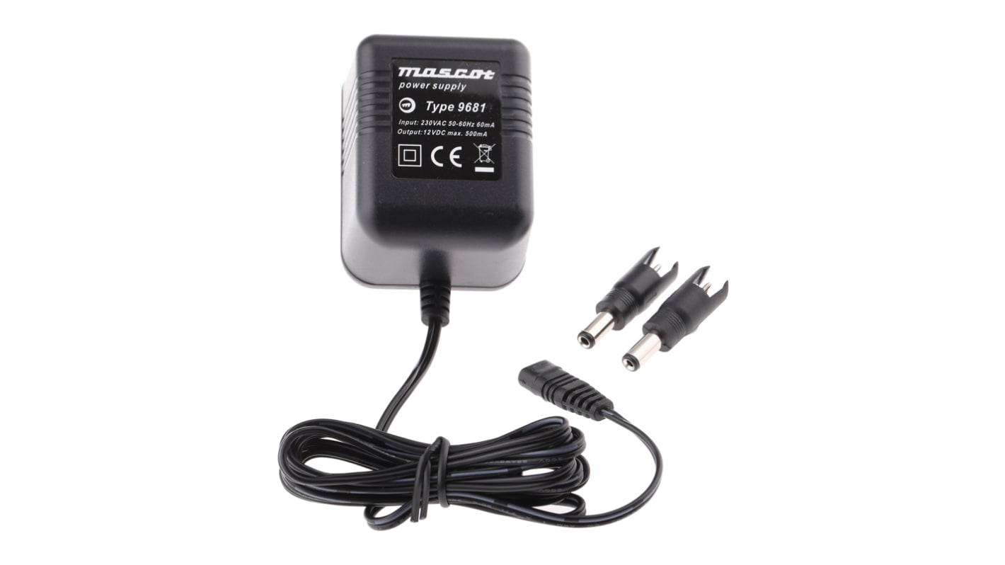 Adattatore AC/DC lineare Mascot 12V cc, 500mA, spina Tipo C