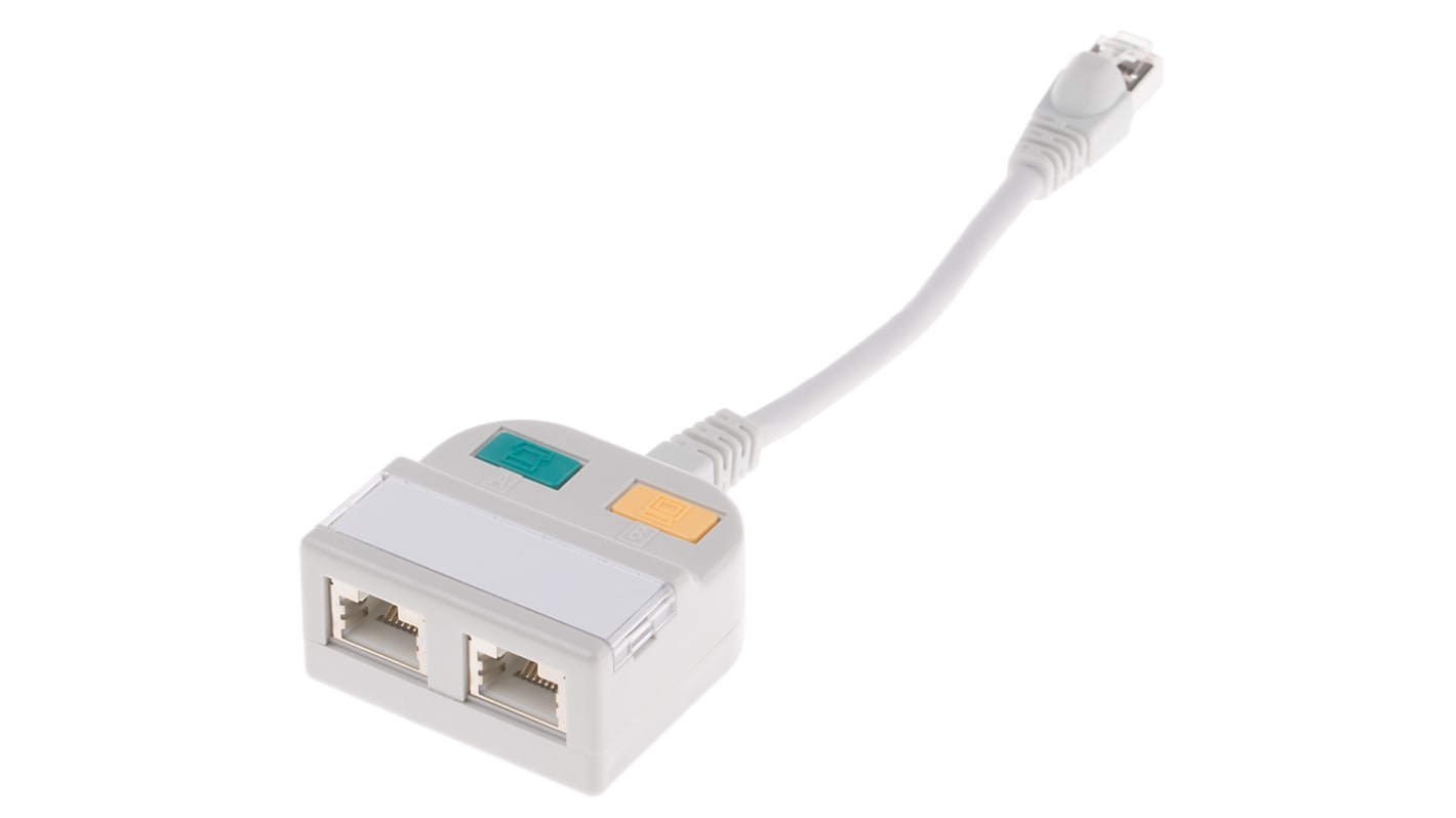RS PRO 2-Port RJ45 T-Adapter, Cat5, Shielded