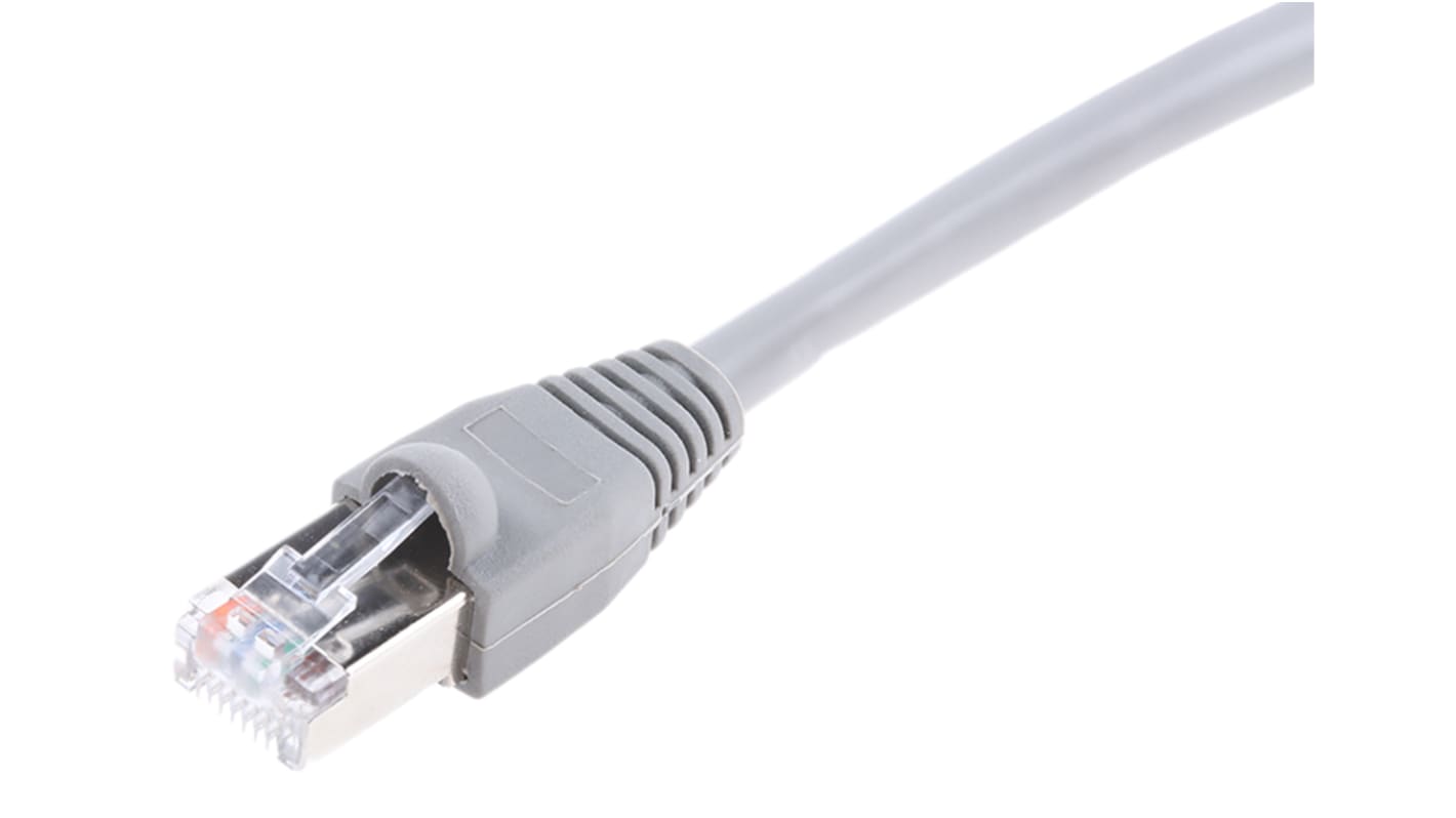 RS PRO, 5m Cat5e, Grey RJ45 to Male RJ45 Male, U/FTP Shielded, Terminated PVC Sheath