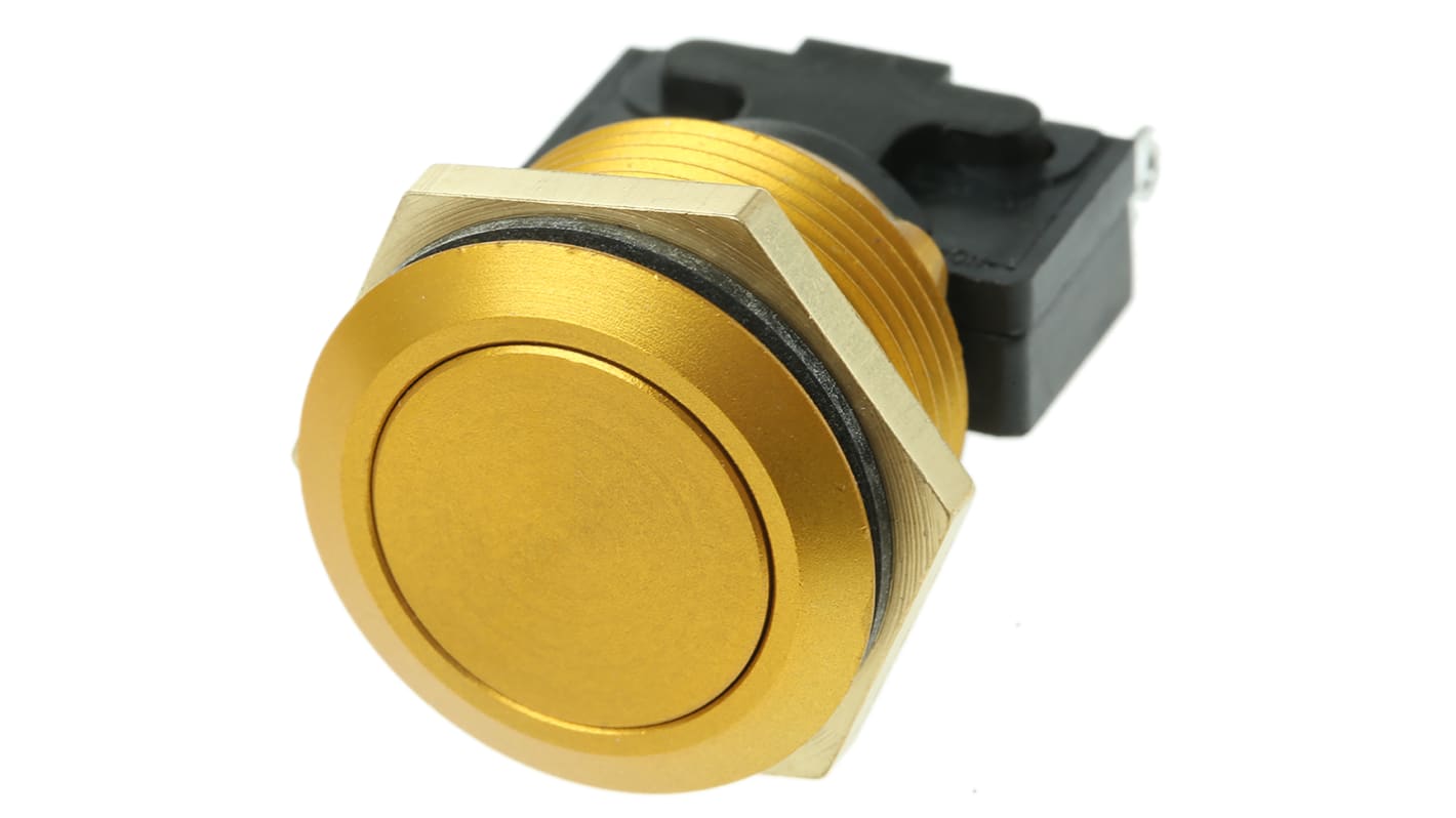 ITW Switches 按钮开关, Φ19.2mm开孔, 面板安装, 瞬时操作圆形, 单刀双掷, IP67, 76-95系列