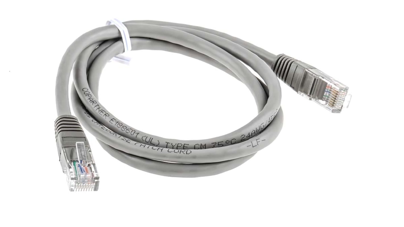 Kabel Ethernet Cat5e długość 1m Z zakończeniem RS PRO PVC l. żył: 8