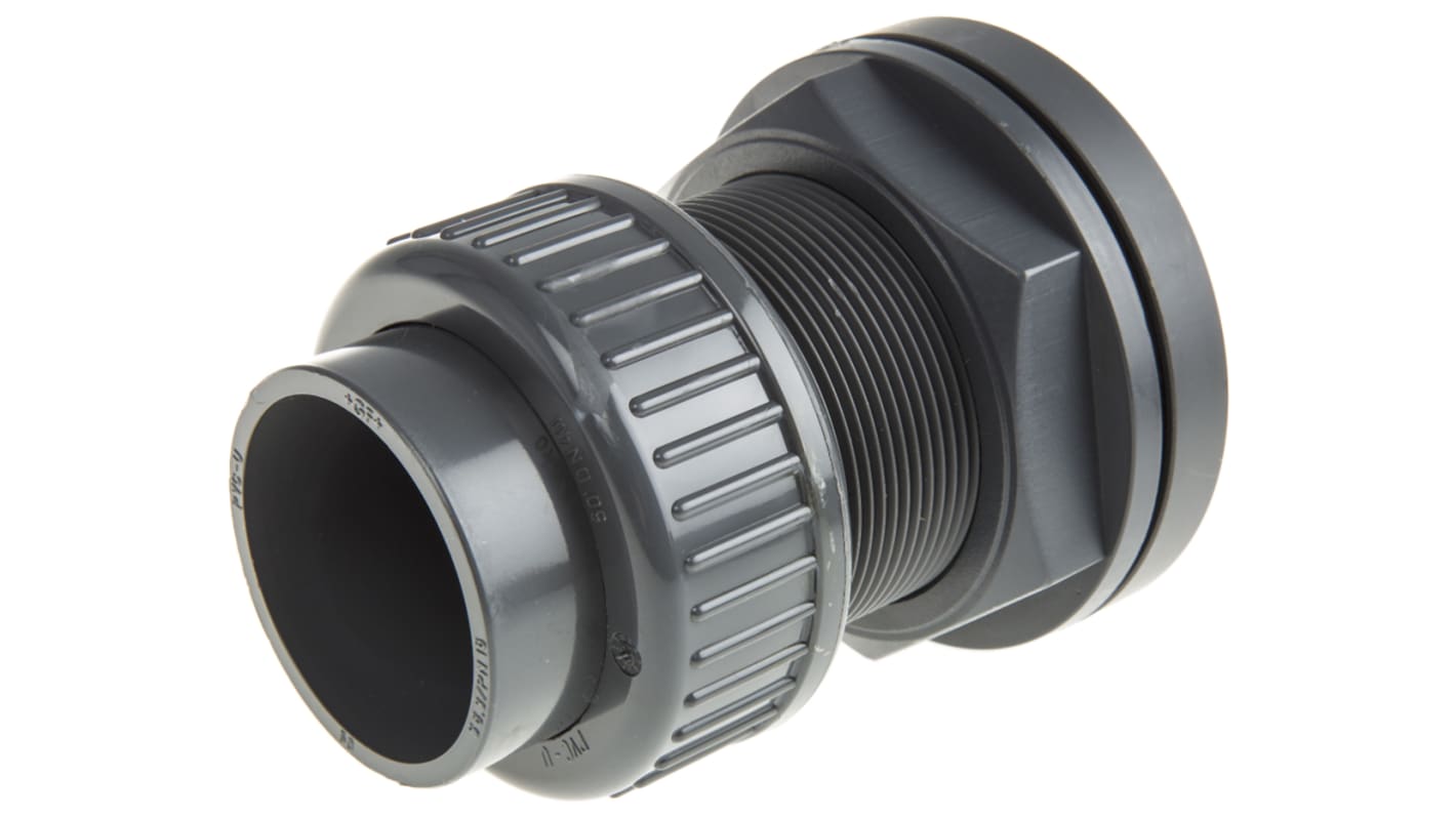Georg Fischer Plastic Pipe Fitting, Straight Tank Adapter, 50mm to Cement 50mm
