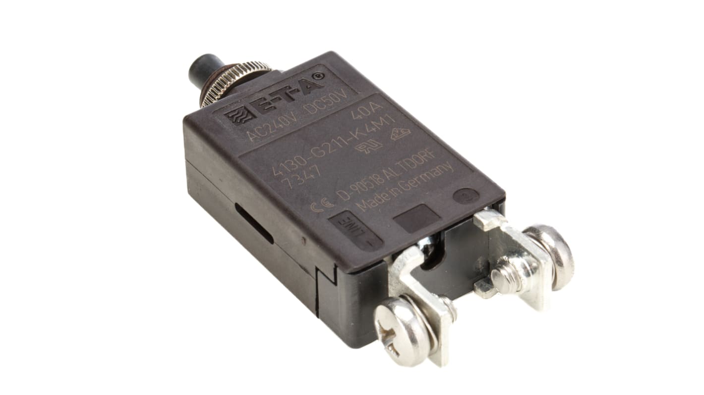 ETA 40A 1P热断路器, 240V, 面板, 钮扣重置, 4130系列