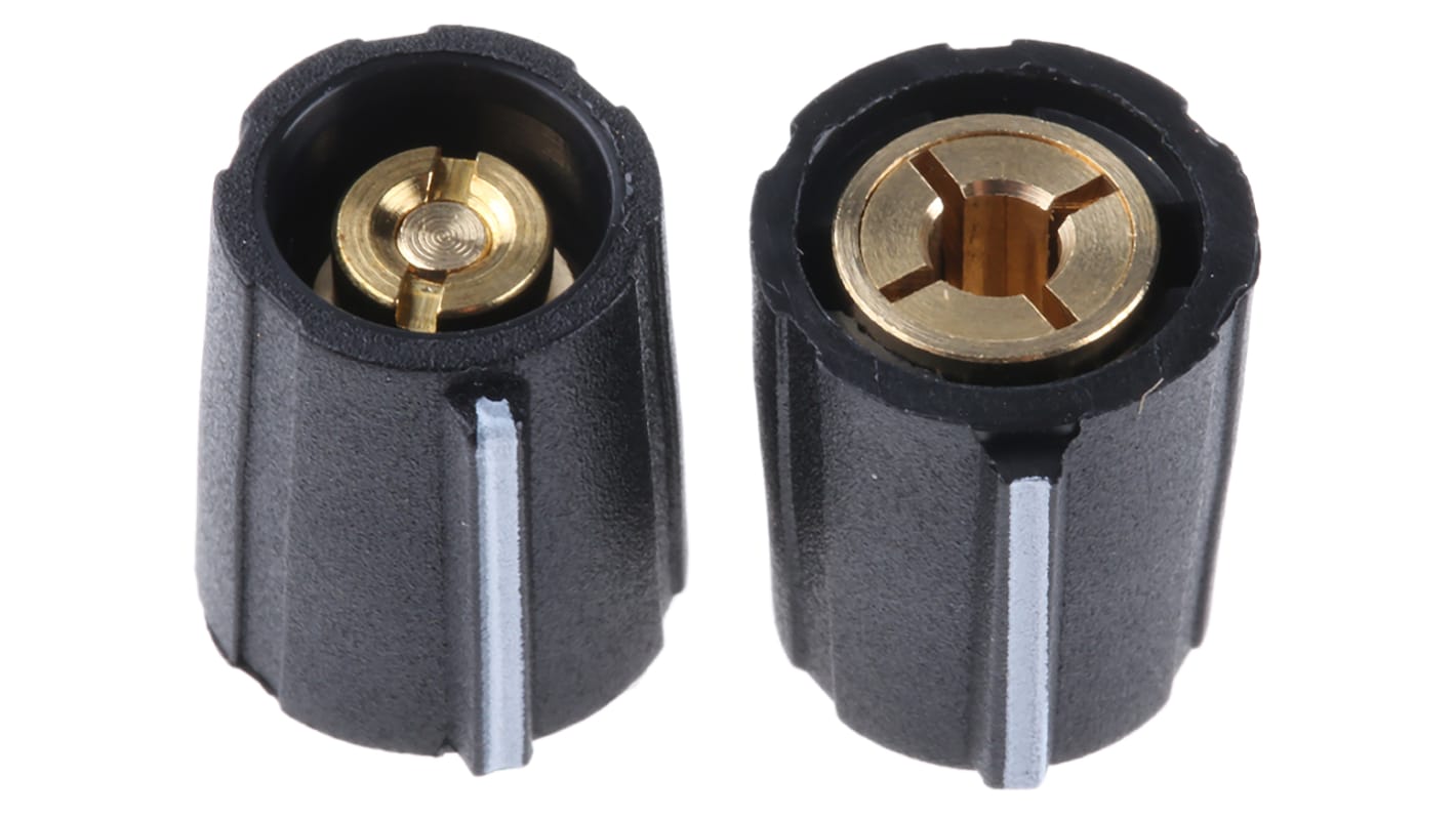 Sifam 11.5mm Black Potentiometer Knob for 3.2mm Shaft Splined, SP111 125 BLACK