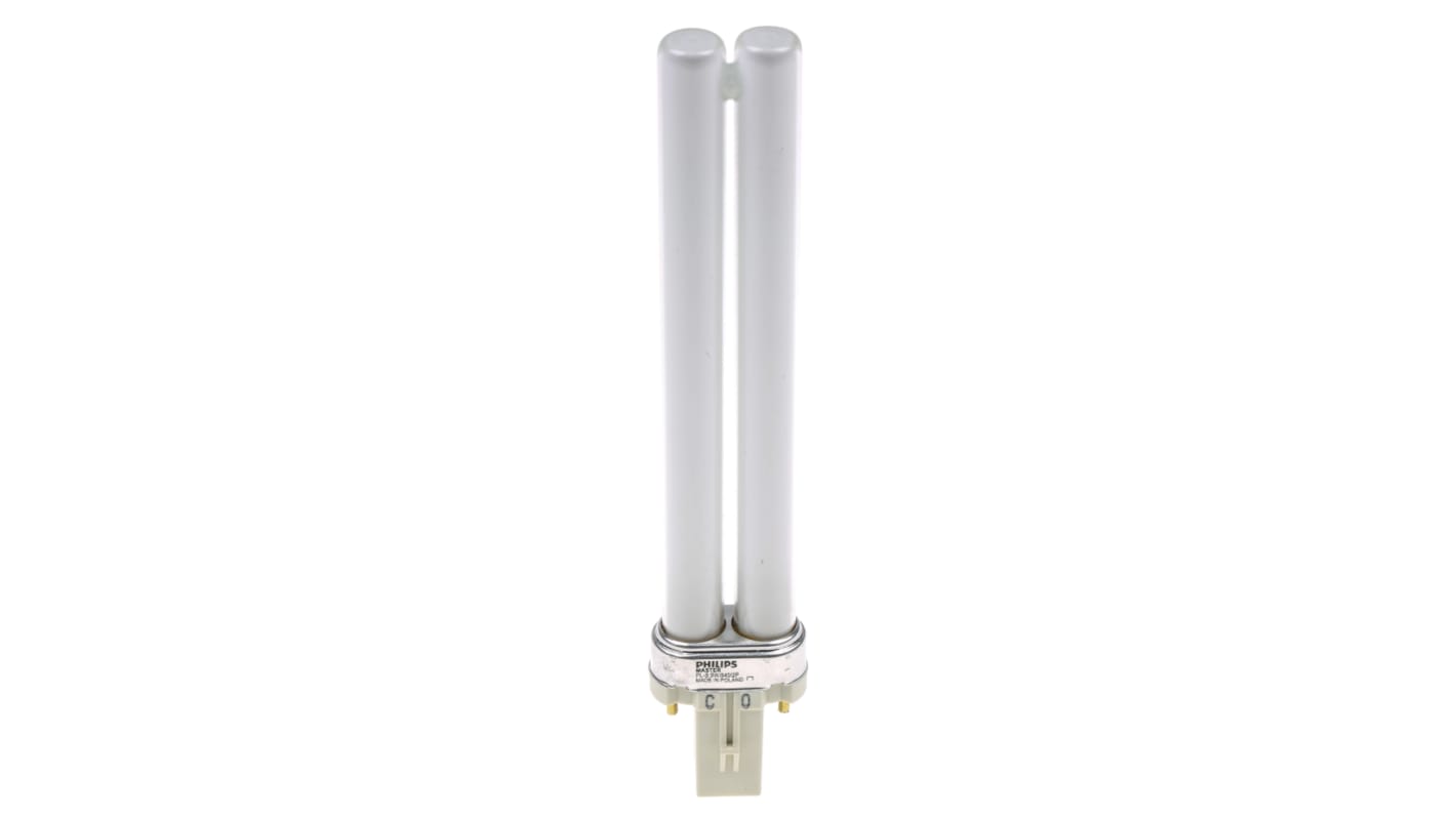 Philips Lighting G23 Twin Tube Shape CFL Bulb, 9 W, 4000K, Cool White Colour Tone