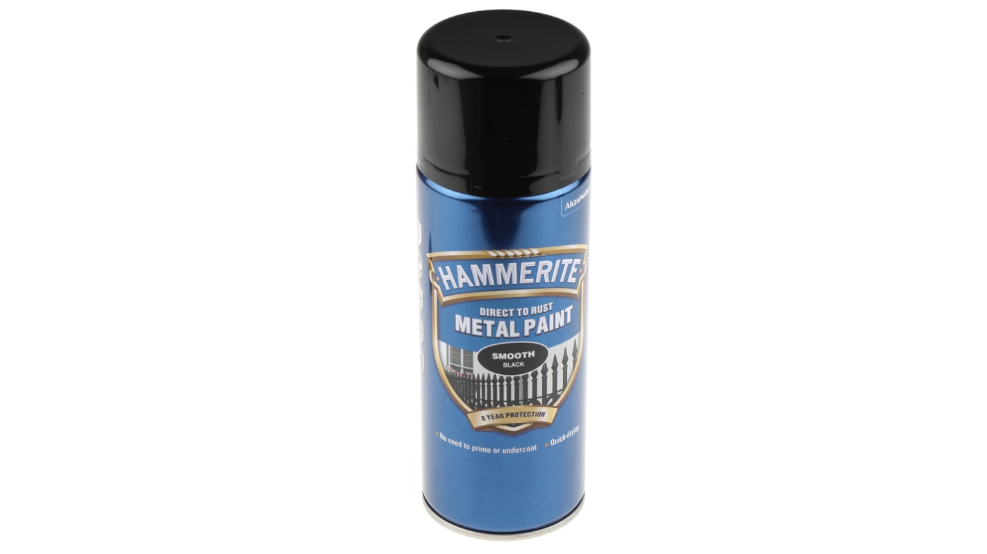 Hammerite 400ml Black Smooth Spray Paint