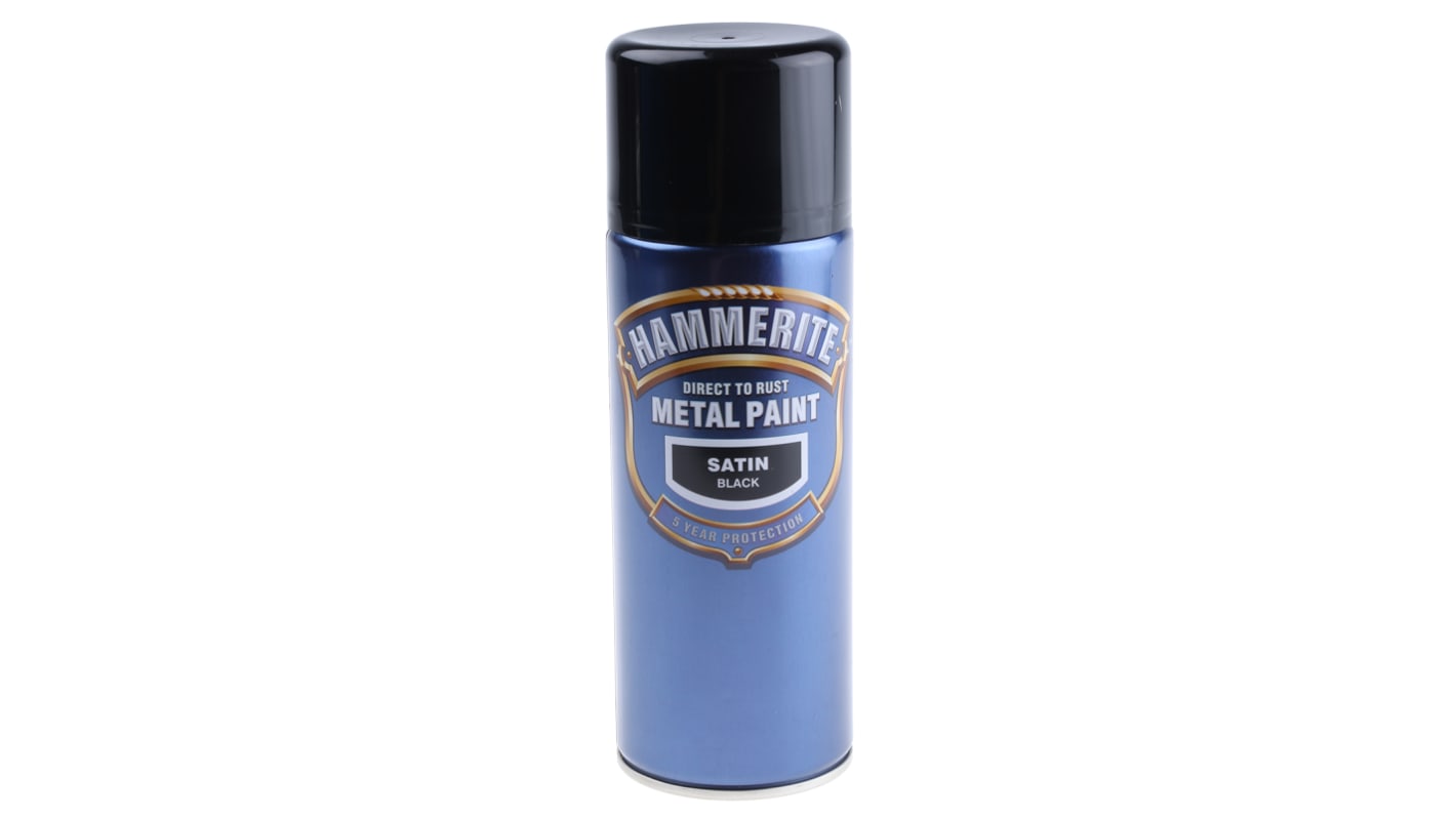 Hammerite 400ml Black Satin Spray Paint