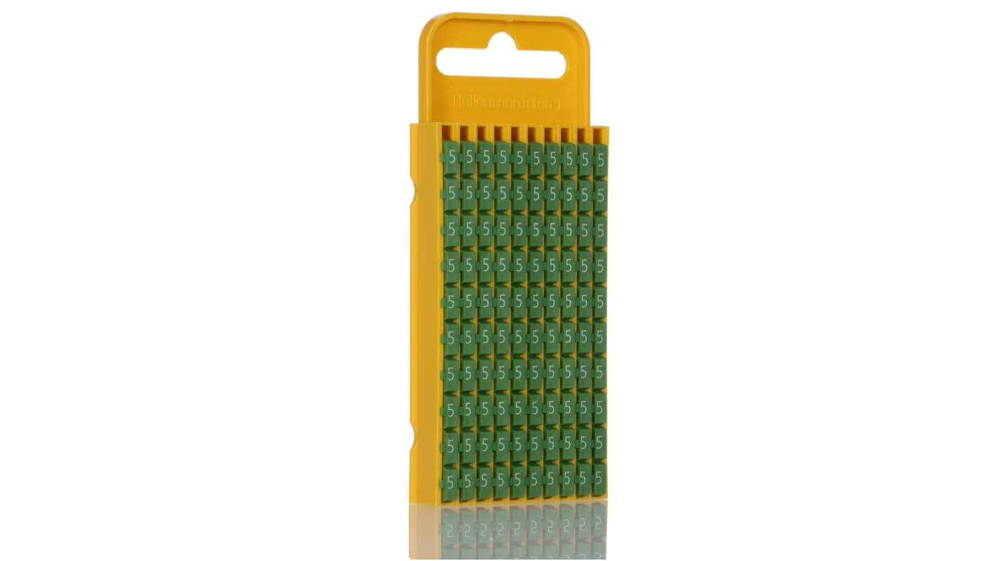 Segnacavo HellermannTyton Verde A scatto, Ømin 4.3mm, Ømax 5.3mm, lunghezza 3mm, confez. da 100pz No 5