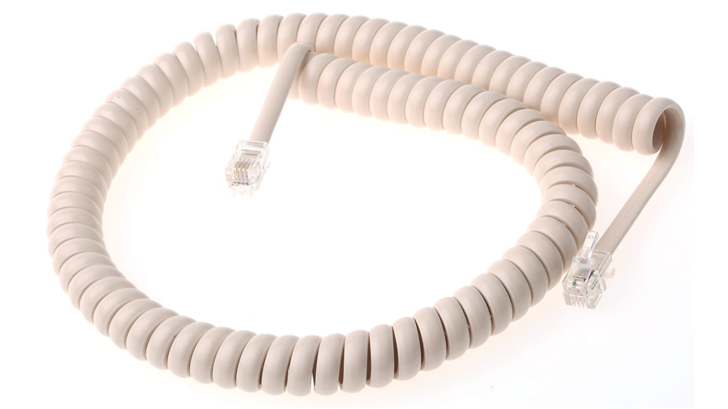 Decelect Phone Accessory, Telephone Cord, Ivory, 3m