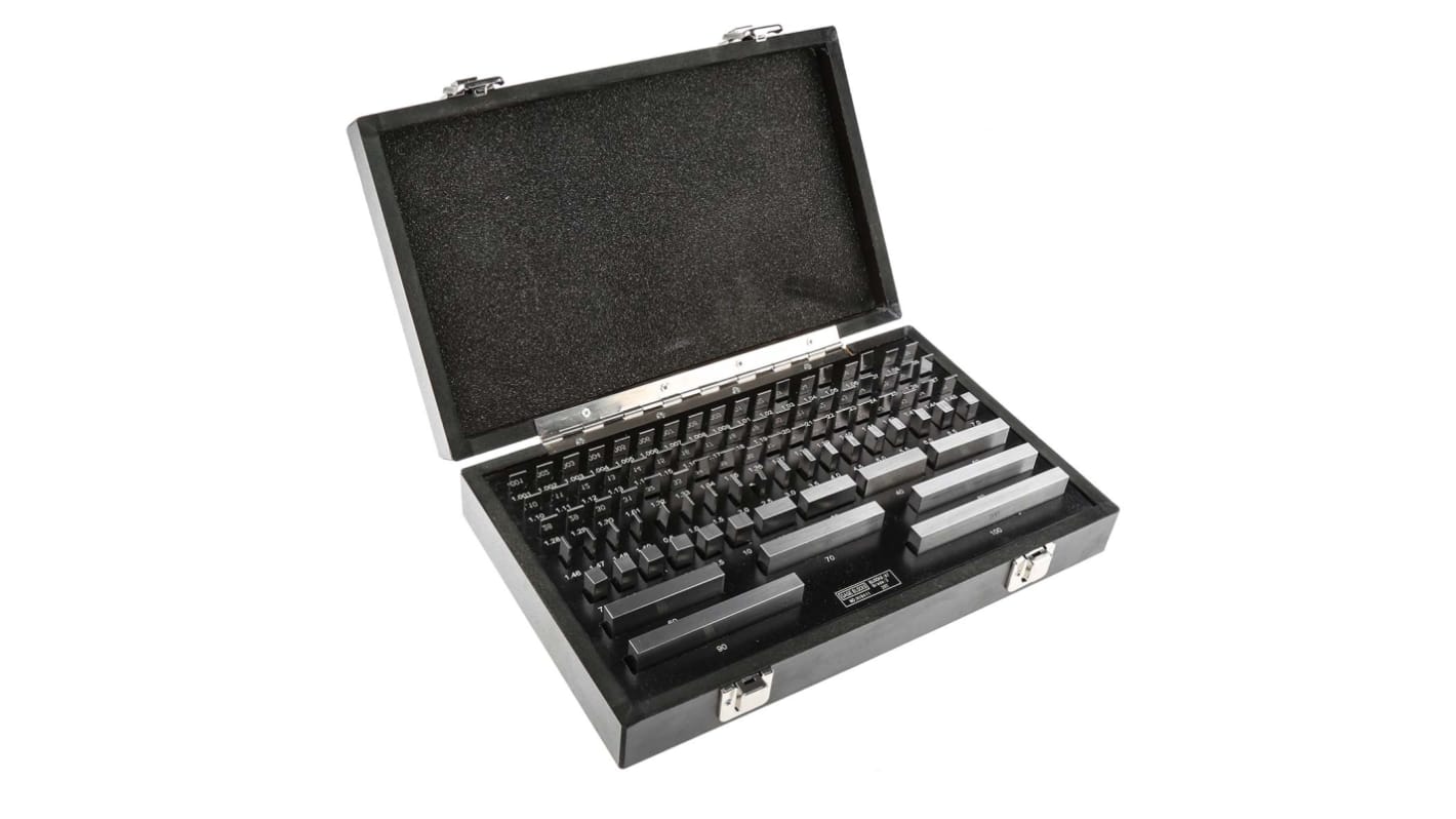 RS PRO Gauge Block Set Steel Metric, 87 piece With UKAS Calibration