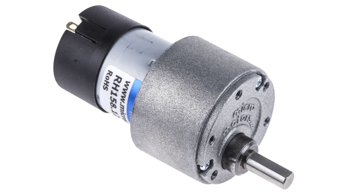 Micromotors Geared DC Geared Motor, 8 W, 12 V dc, 20 Ncm, 210 rpm, 6mm Shaft Diameter