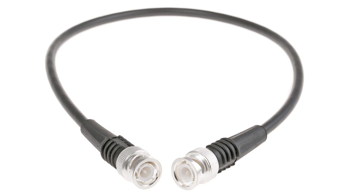 TE Connectivity Male BNC to Male BNC Coaxial Cable, 500mm, RG58 Coaxial, Terminated